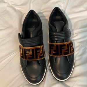Fendi Zucca Grip-Tape Strap Sneakers